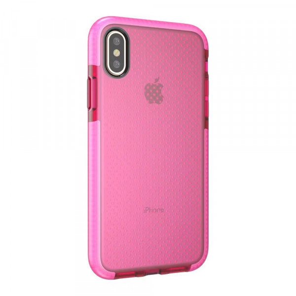 Wholesale iPhone Xs Max Mesh Hybrid Case (Hot Pink)